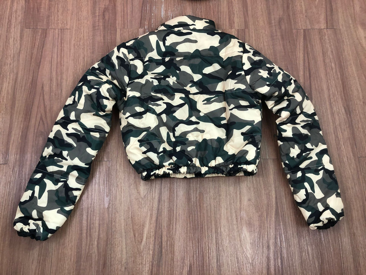 Army green camouflage down jacket